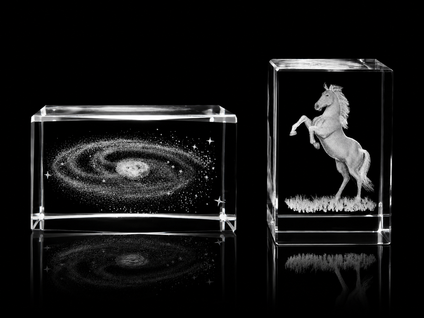 Glas Arts Cube mit 3D-Lasergravur