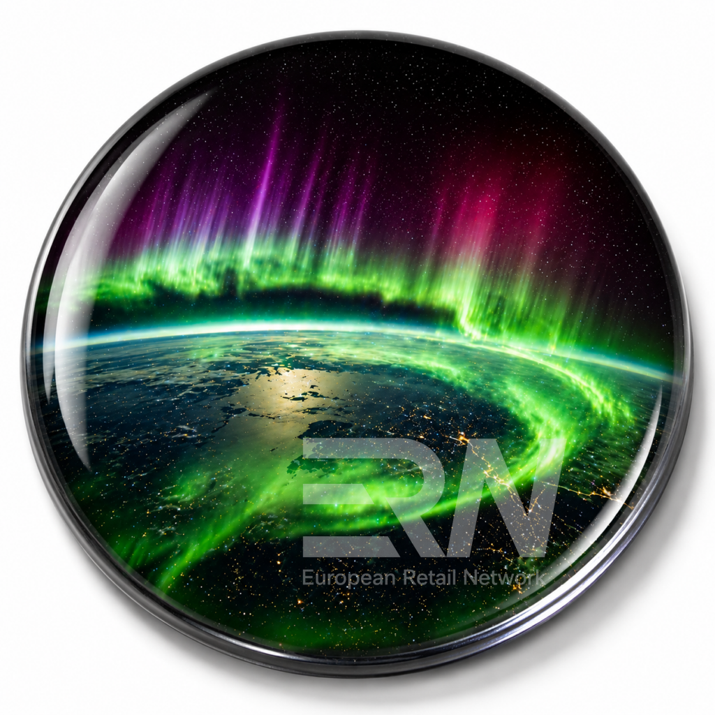Glas-Arts Magnet mit Nordlichtern
