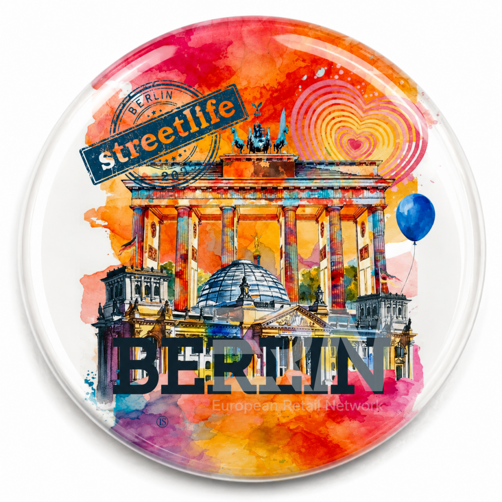 Glas-Arts Magnet mit Berlin-Motiv