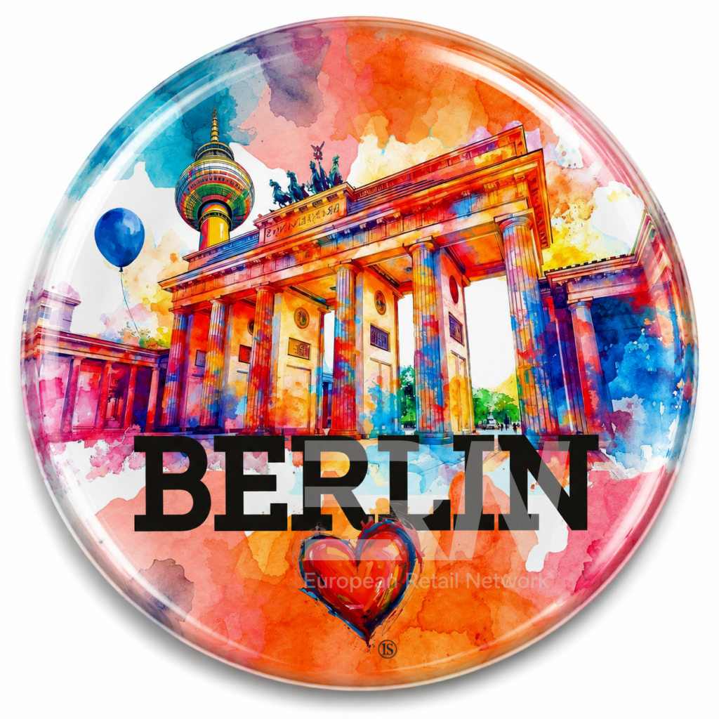 Glas-Arts Magnet mit Berlin-Motiv